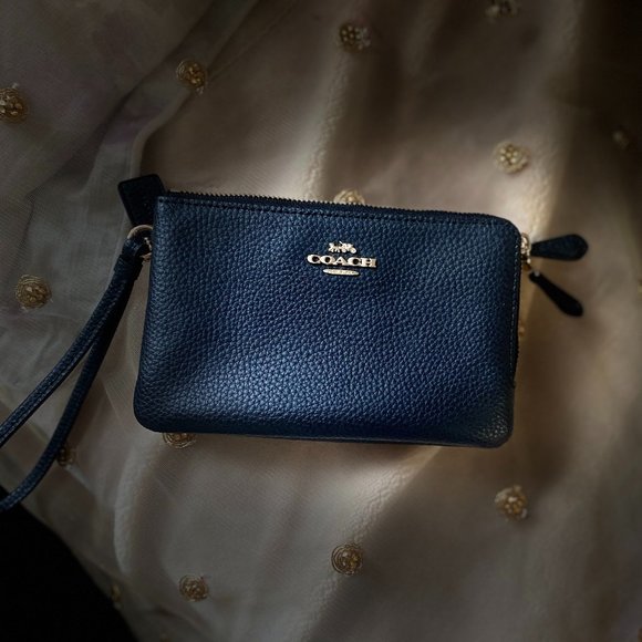 Coach Double Corner Zip Wristlet - Picture 1 of 4
